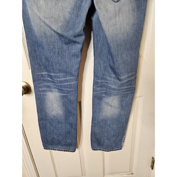 Decibel Distressed And Patches Straight Leg Mens Blue Jeans Size 34x32 - Picture 9 of 10